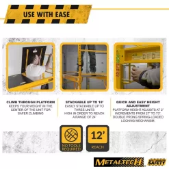 MetalTech I-CISCBPH1 Safeclimb Baker 6.2 ft. L x 6.25 ft. H x 2.5 ft. D Metal Scaffold Platform, 1100lb. Capacity