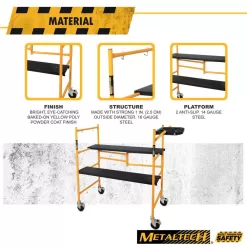 MetalTech I-IMCNAT Jobsite Series Baker 4.1 ft. L x 3.8 ft. H x 1.8 ft. D Mini Scaffold Platform, 500 lbs. Capacity