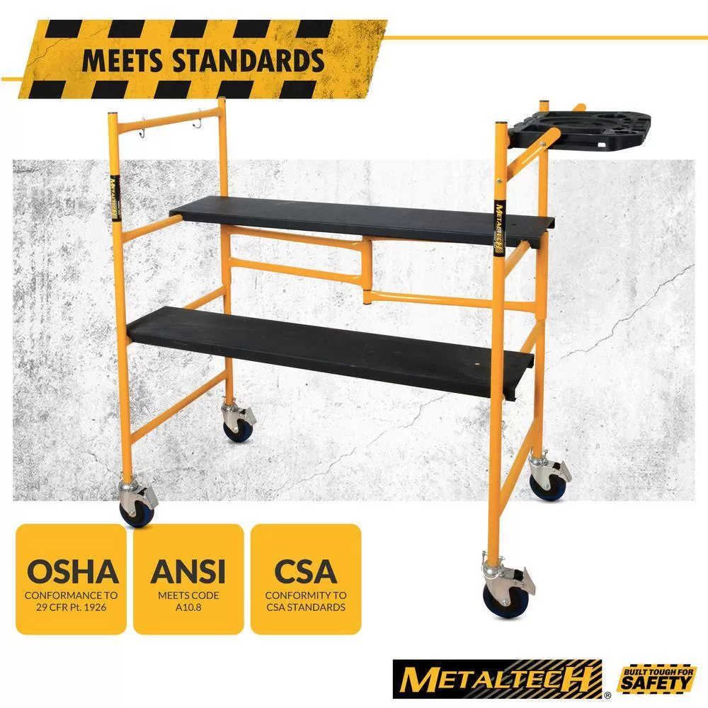 MetalTech I-IMCNAT Jobsite Series Baker 4.1 ft. L x 3.8 ft. H x 1.8 ft. D Mini Scaffold Platform, 500 lbs. Capacity