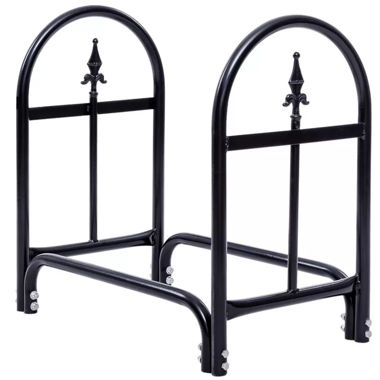 Costway 2 Feet Outdoor Heavy Duty Steel Firewood Storage Holder