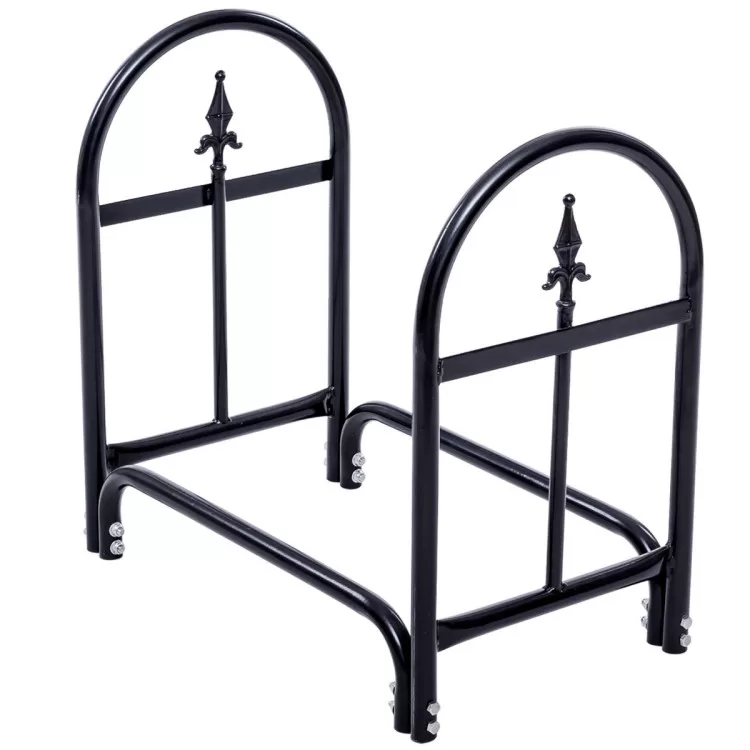 Costway 2 Feet Outdoor Heavy Duty Steel Firewood Storage Holder