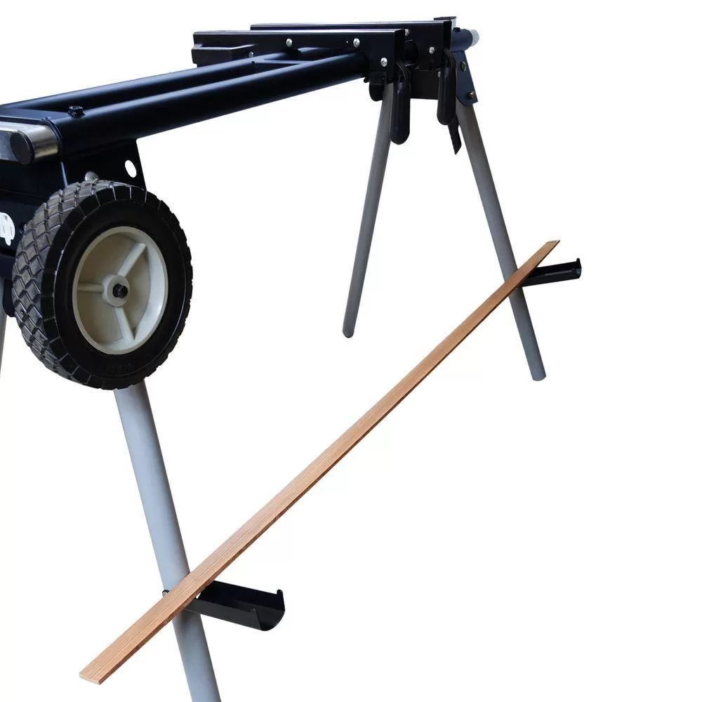 POWERTEC MT4000 Deluxe Miter Saw Stand with Wheels and 110-Volt Power Outlet