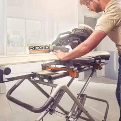 RIDGID AC9946-RPM121 Universal Mobile Miter Saw Stand with Mounting Braces and Black Fine Point Permanent Workshop Marker