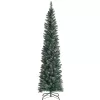 ANGELES HOME 8CK23-CM481 7 ft. Green Unlit Snowy Artificial Pencil Christmas Tree with Pine Cones