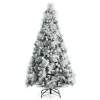 ANGELES HOME 8CK23-CM589 6 ft. Green Snow Flocked Artificial Christmas Tree with Pine Cone and Red Berries