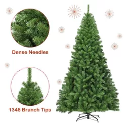 WELLFOR CM-HWY-21222 9 ft. Green Unlit Full Artificial Christmas Tree with 2132 PVC Tips and Solid Metal Stand