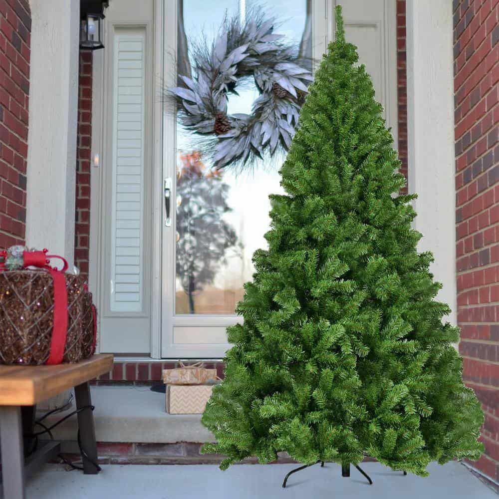WELLFOR CM-HWY-21222 9 ft. Green Unlit Full Artificial Christmas Tree with 2132 PVC Tips and Solid Metal Stand