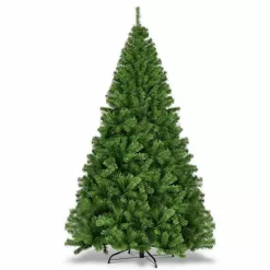 WELLFOR CM-HWY-21222 9 ft. Green Unlit Full Artificial Christmas Tree with 2132 PVC Tips and Solid Metal Stand