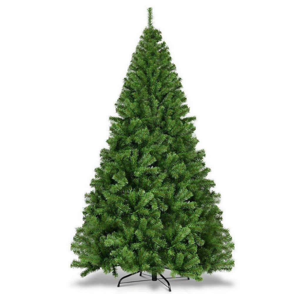 WELLFOR CM-HWY-21222 9 ft. Green Unlit Full Artificial Christmas Tree with 2132 PVC Tips and Solid Metal Stand