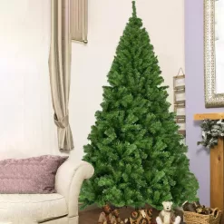 WELLFOR CM-HWY-21222 9 ft. Green Unlit Full Artificial Christmas Tree with 2132 PVC Tips and Solid Metal Stand