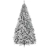 ANGELES HOME M22-8CM69 9 ft. White Unlit Flocked PVC Artificial Christmas Tree with Metal Stand