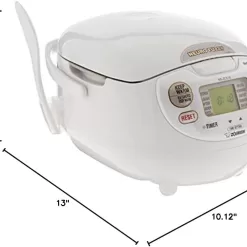 Zojirushi NS-ZCC10 Neuro Fuzzy Cooker, 5.5-Cup uncooked rice / 1L, White