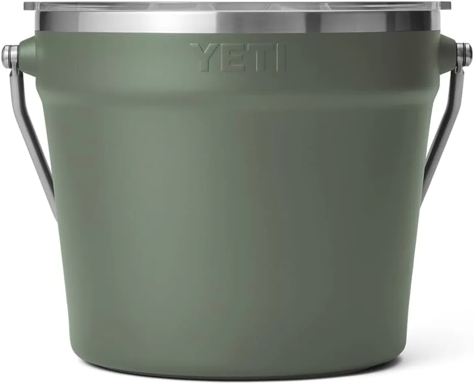 YETI Rambler Beverage Bucket, Double-Wall Vacuum Insulated Ice Bucket with Lid, Camp Green - Image 4