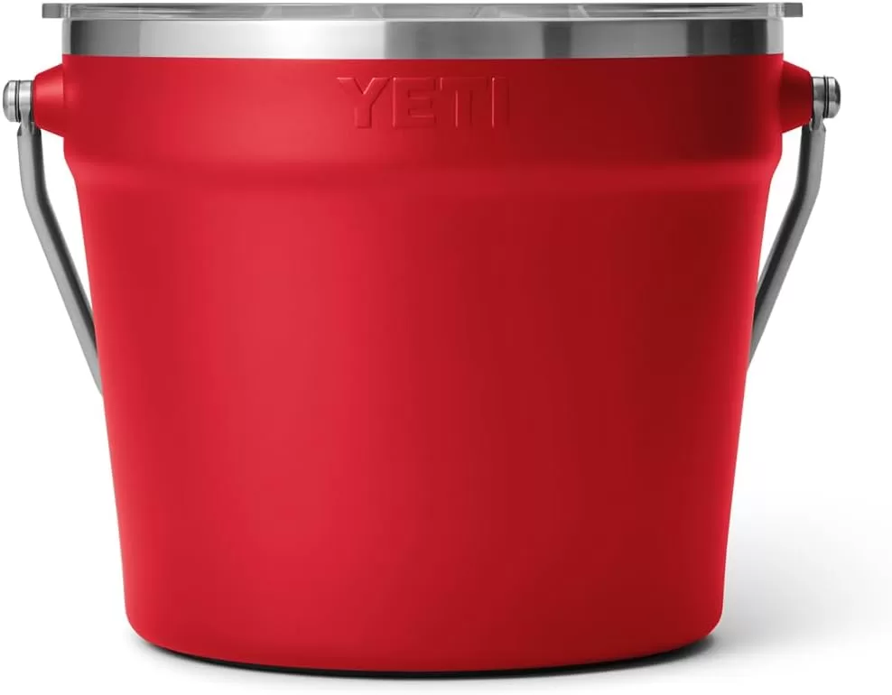 YETI Rambler Beverage Bucket, Double-Wall Vacuum Insulated Ice Bucket with Lid, Rescue Red - Image 3