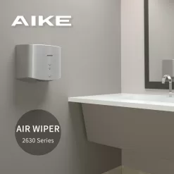 AIKE Air Wiper Compact Hand Dryer 110V 1400W Silver (with 2 Pin Plug) Model AK2630-K