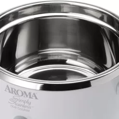 Aroma Housewares Select Stainless Rice Cooker & Warmer with Uncoated Inner Pot, 6-Cup(cooked) / 1.4Qt, ARC-753SG, White