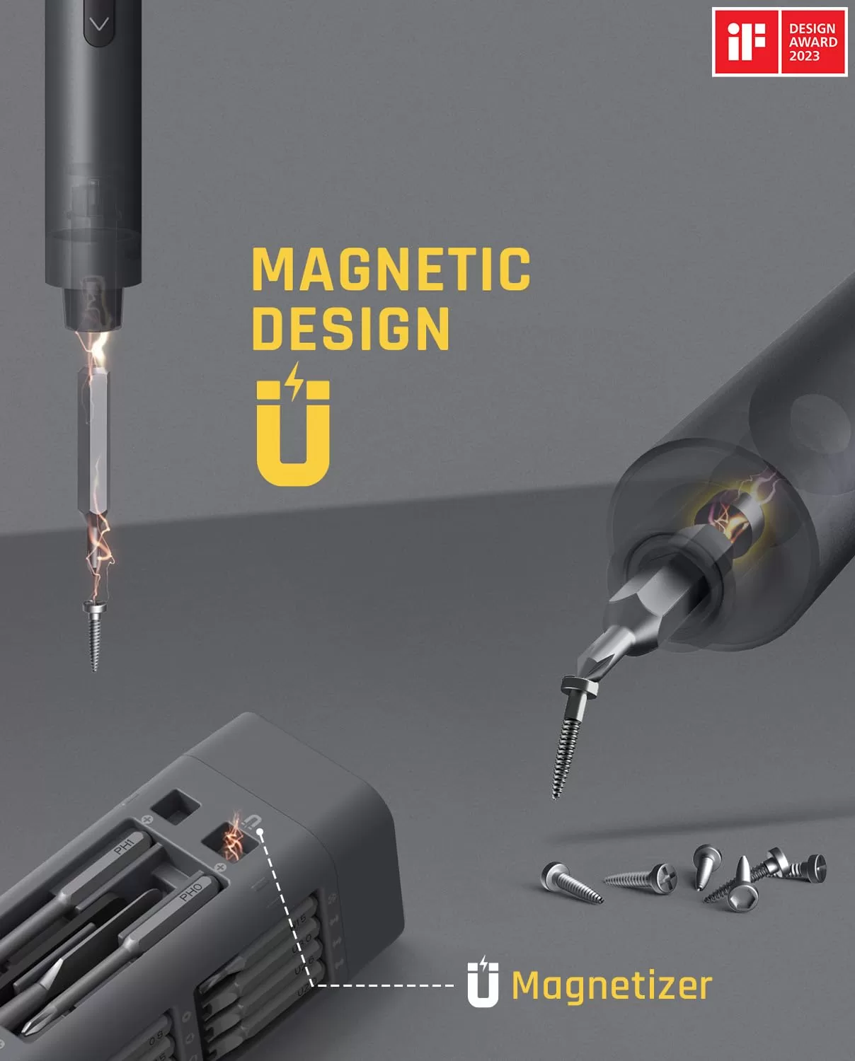 Fanttik E1 Max 3.7V Mini Precision Electric Screwdriver, 50-in-1 Magnetic Bits, 2 Torque Settings, Pop-Up Magnetic Case