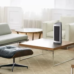 Lasko Oscillating Ceramic Tower Space Heater for Home with Adjustable Thermostat, 2-Speeds, 16 Inches, Silver, 1500W, 5309