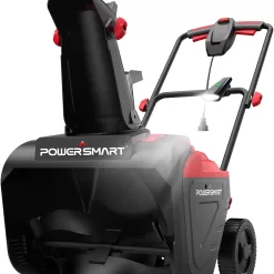 PowerSmart 21 Inch Electric Snow Blower - 120V 15 Amp, 2100 RPM, LED Light for Yard, Road