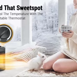 Space Heater, 1500W Electric Heaters Indoor Portable with Thermostat