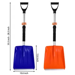 OPELETNNT Kids Snow Shovel with D-Grip Handle, Durable Aluminum Blade, Toddler Snow Shovel for Car Trunk