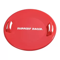Slippery Racer Heavy-Duty Cold Weather Downhill Pro Adults and Kids Plastic Outdoor Winter Saucer Disc Snow Sleds with Handles.