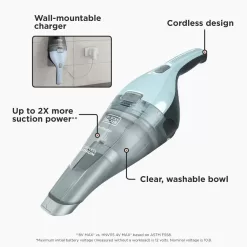 beyond by BLACK+DECKER dustbuster - Handheld - Cordless, Icy Blue - Mini Vacuum Cleaner