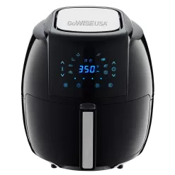 GoWISE USA 1700-Watt 5.8-QT 8-in-1 Digital Air Fryer with Recipe Book, Black