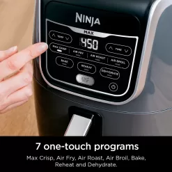 Ninja AF161 Max XL Air Fryer that Cooks, Crisps, Roasts, Bakes, Reheats and Dehydrates, Grey