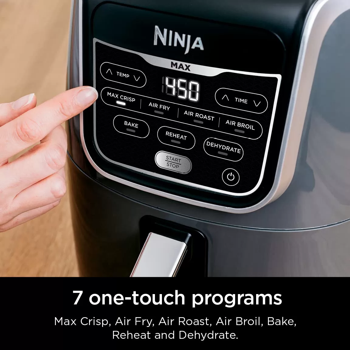Ninja AF161 Max XL Air Fryer that Cooks, Crisps, Roasts, Bakes, Reheats and Dehydrates, Grey