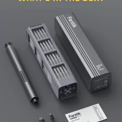 Fanttik E1 Max 3.7V Mini Precision Electric Screwdriver, 50-in-1 Magnetic Bits, 2 Torque Settings, Pop-Up Magnetic Case