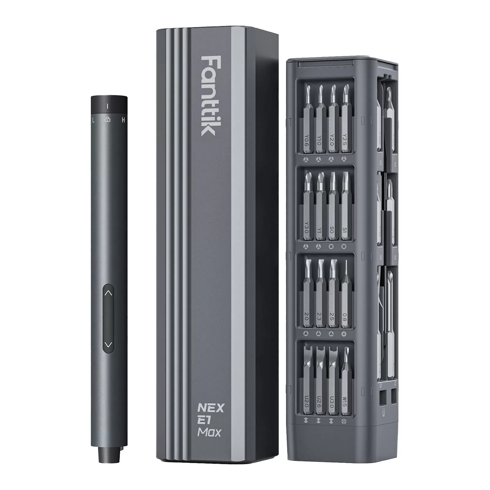 Fanttik E1 Max 3.7V Mini Precision Electric Screwdriver, 50-in-1 Magnetic Bits, 2 Torque Settings, Pop-Up Magnetic Case