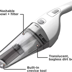 BLACK+DECKER Handheld Vacuum 2Ah, Power White (HNV220BCZ10FF), White, Grey