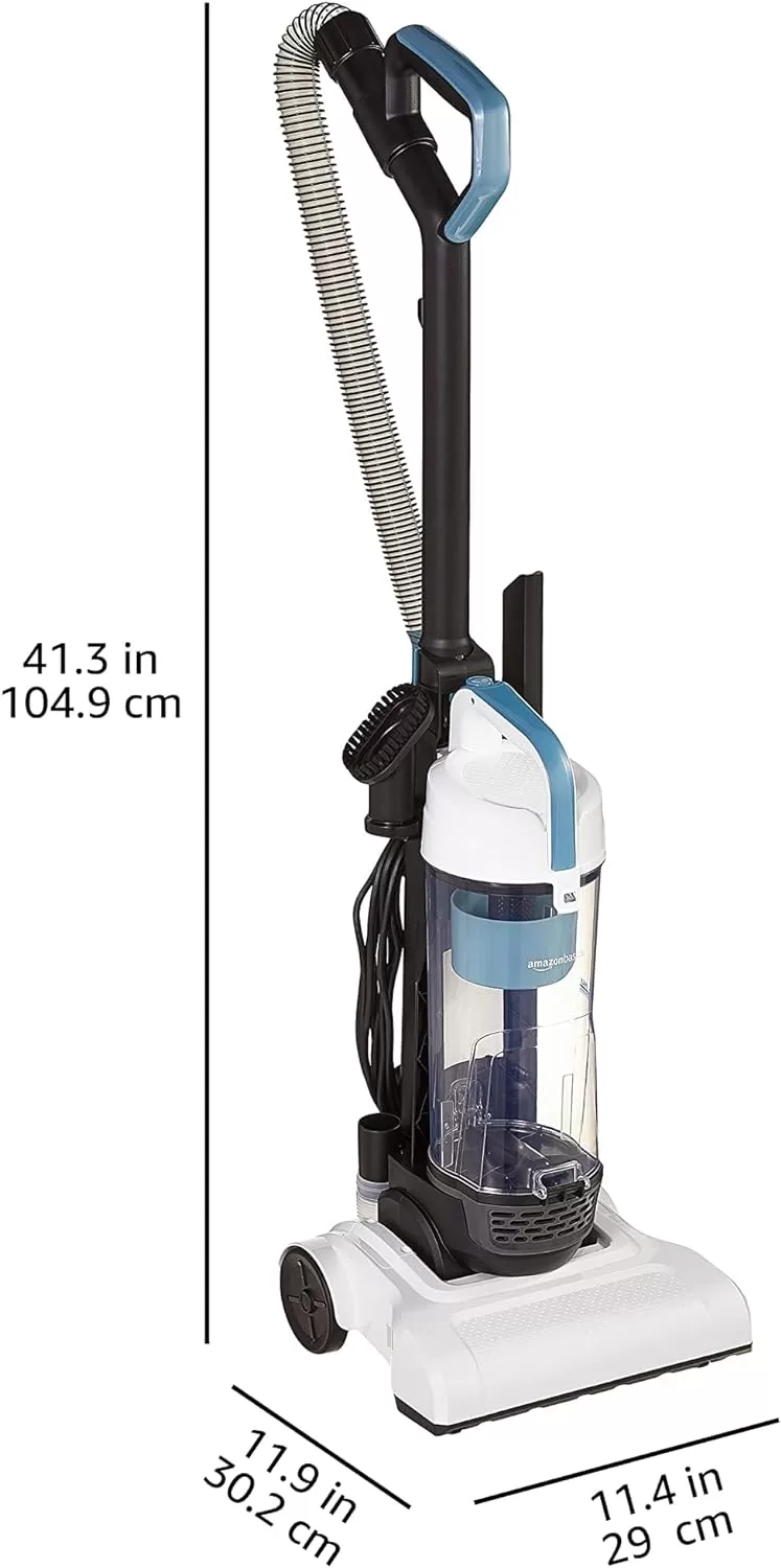 Amazon Basics Upright Bagless Lightweight Vacuum Cleaner, Black and White