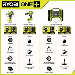 Ryobi P737 18V ONE+ Portable Cordless Power Inflator for Tires, Battery Not Included