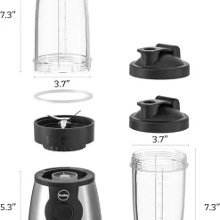 ICucina Blenders for Shakes and Smoothies, 300W, 2 * 28 oz To-Go Portable Cups with Lids