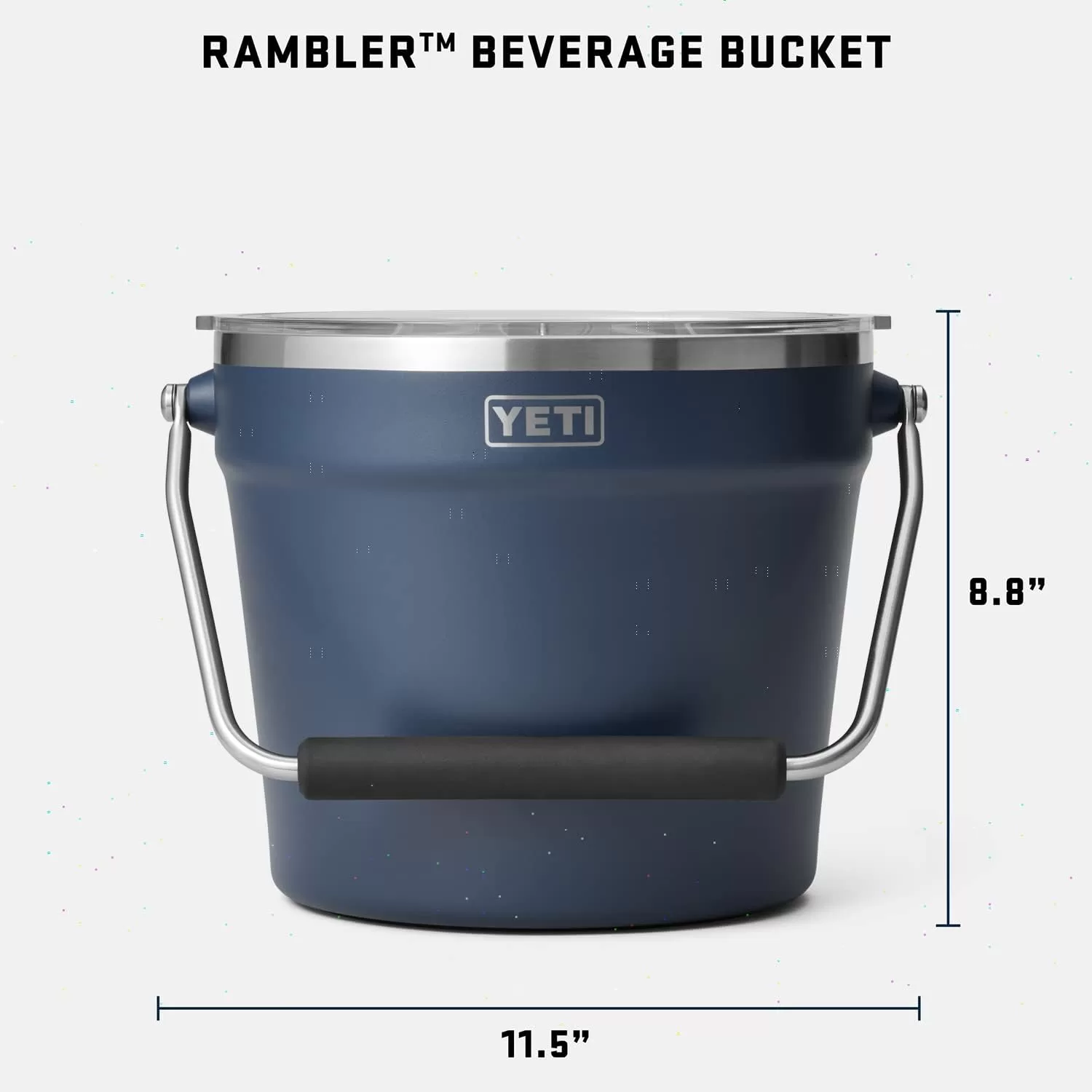 YETI Rambler Beverage Bucket, Double-Wall Vacuum Insulated Ice Bucket with Lid, Navy - Image 4
