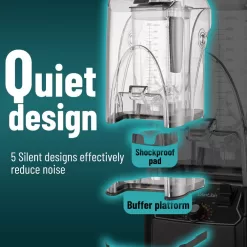 WantJoin Commercial Blender 2200W - Quiet Sound Enclosure, Powerful Professional-Grade, Self-Cleaning, Black