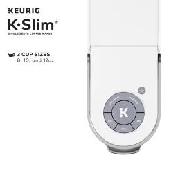 Keurig K- Slim Single Serve K-Cup Pod Coffee Maker, Multistream Technology, White