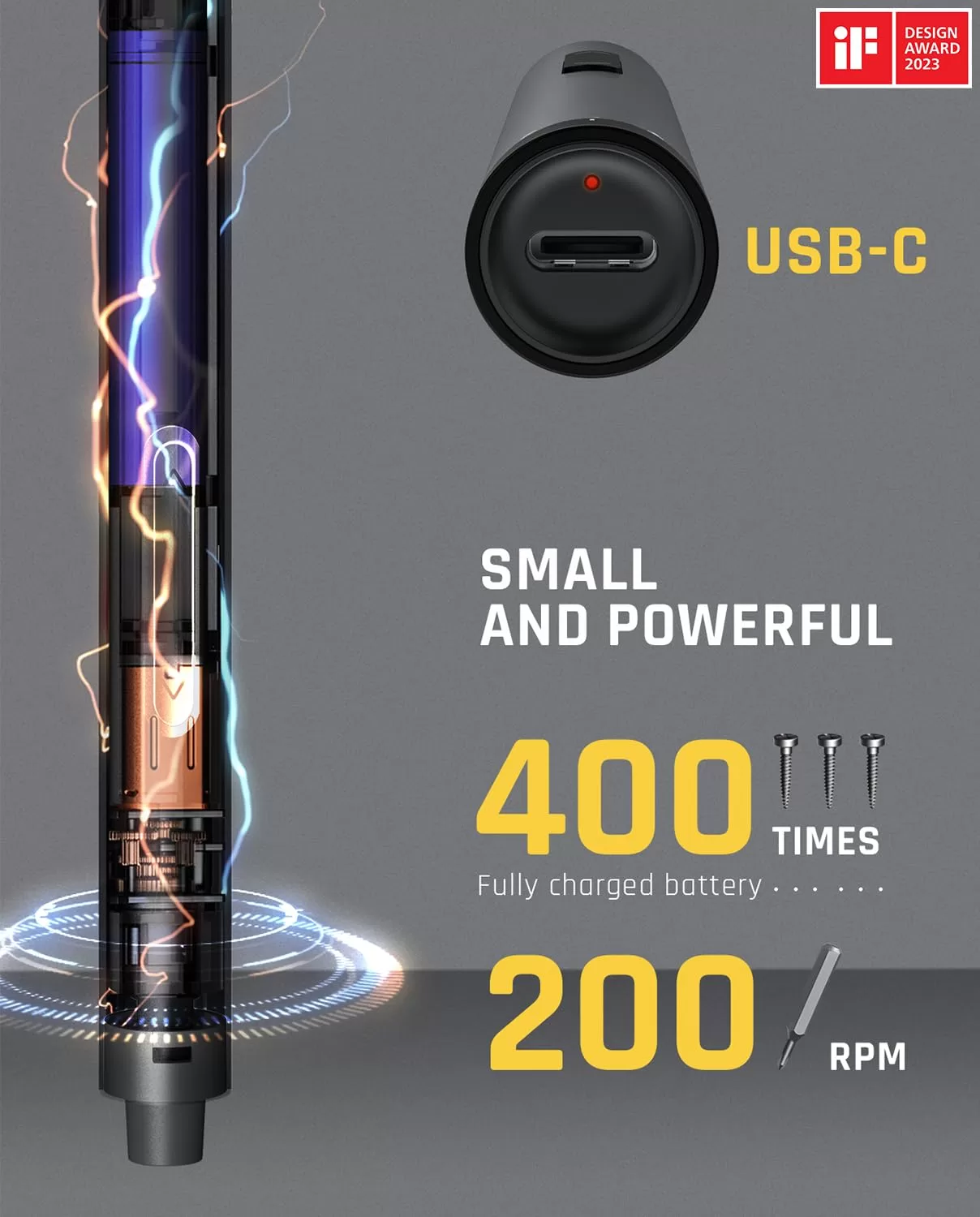 Fanttik E1 Max 3.7V Mini Precision Electric Screwdriver, 50-in-1 Magnetic Bits, 2 Torque Settings, Pop-Up Magnetic Case