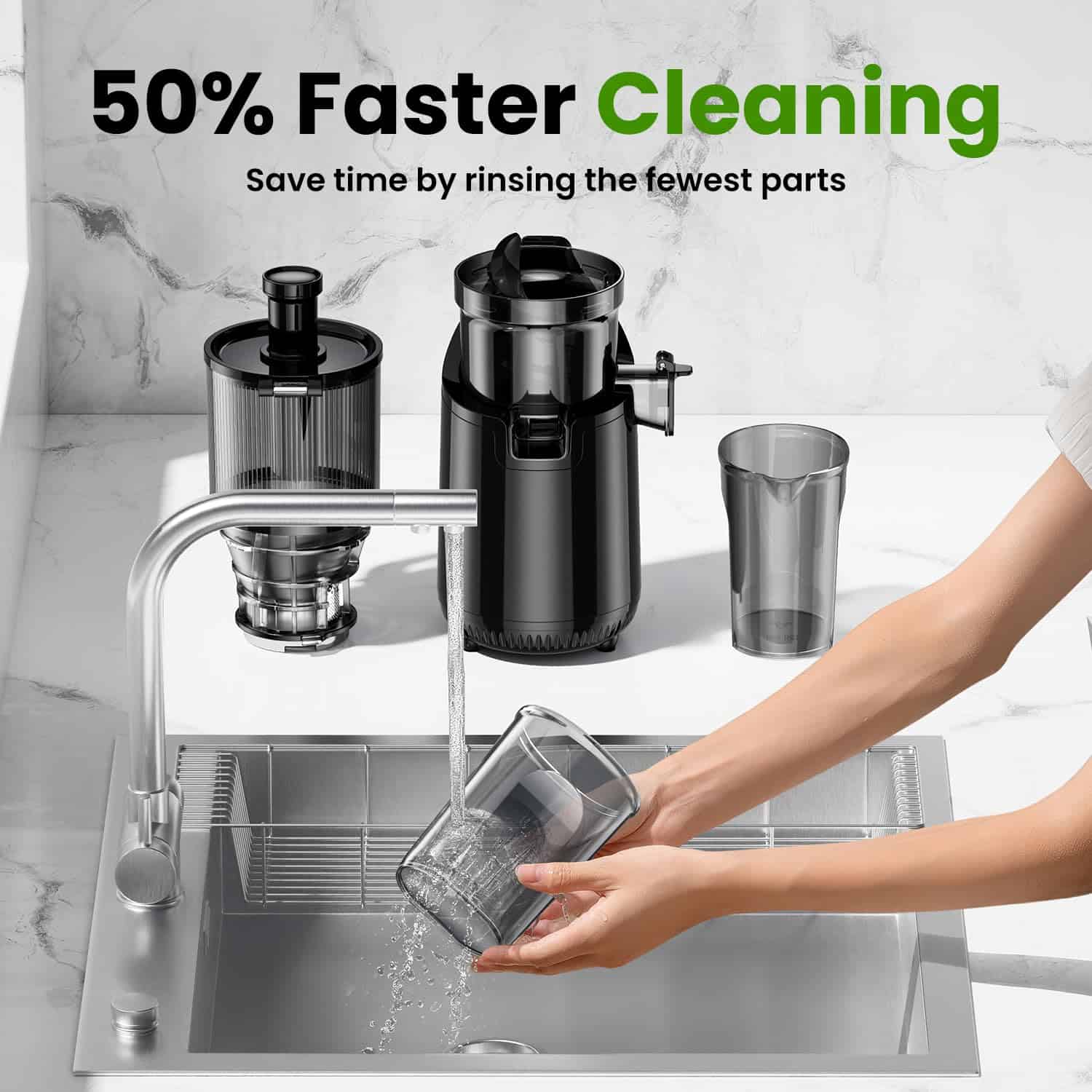 Amumu Slow Masticating Machines, Cold Press Juicer, BPA Free 250W - Image 6