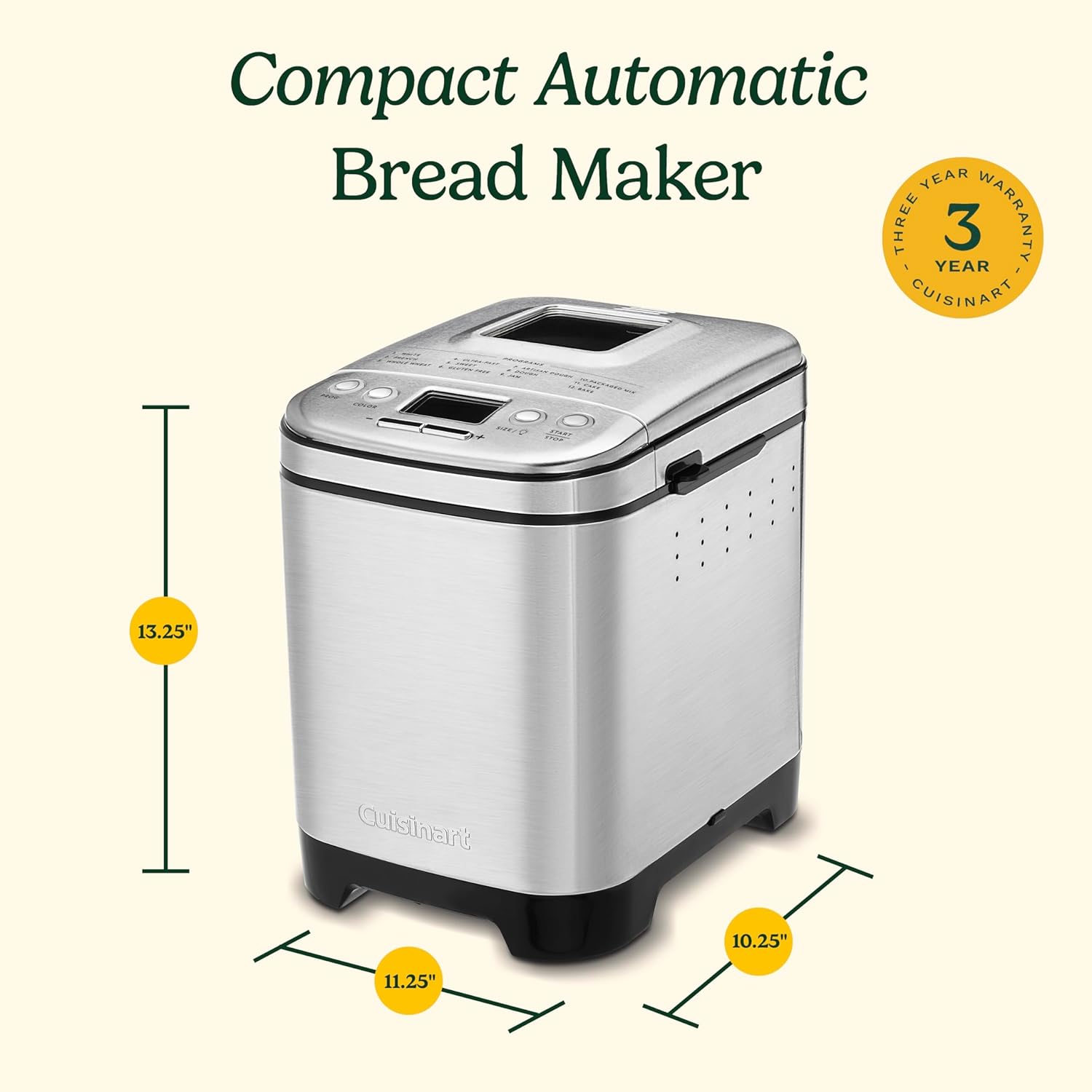 Cuisinart Bread Maker Machine, Stainless Steel Automatic Bread Machine, CBK-110NAS - Image 2