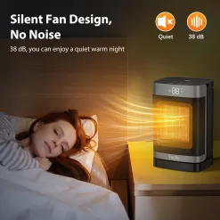 ToLife Space Heater Indoor with Thermostat, 1500W PTC Electric Heater, 60°Oscillating, 4 Modes, 12h Timer