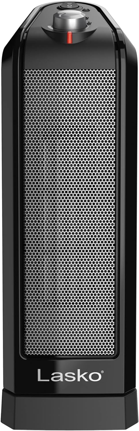 Lasko Oscillating Ceramic Space Heater for Home with Overheat Protection, Thermostat, and 3 Speeds, 15.7 Inches, Black