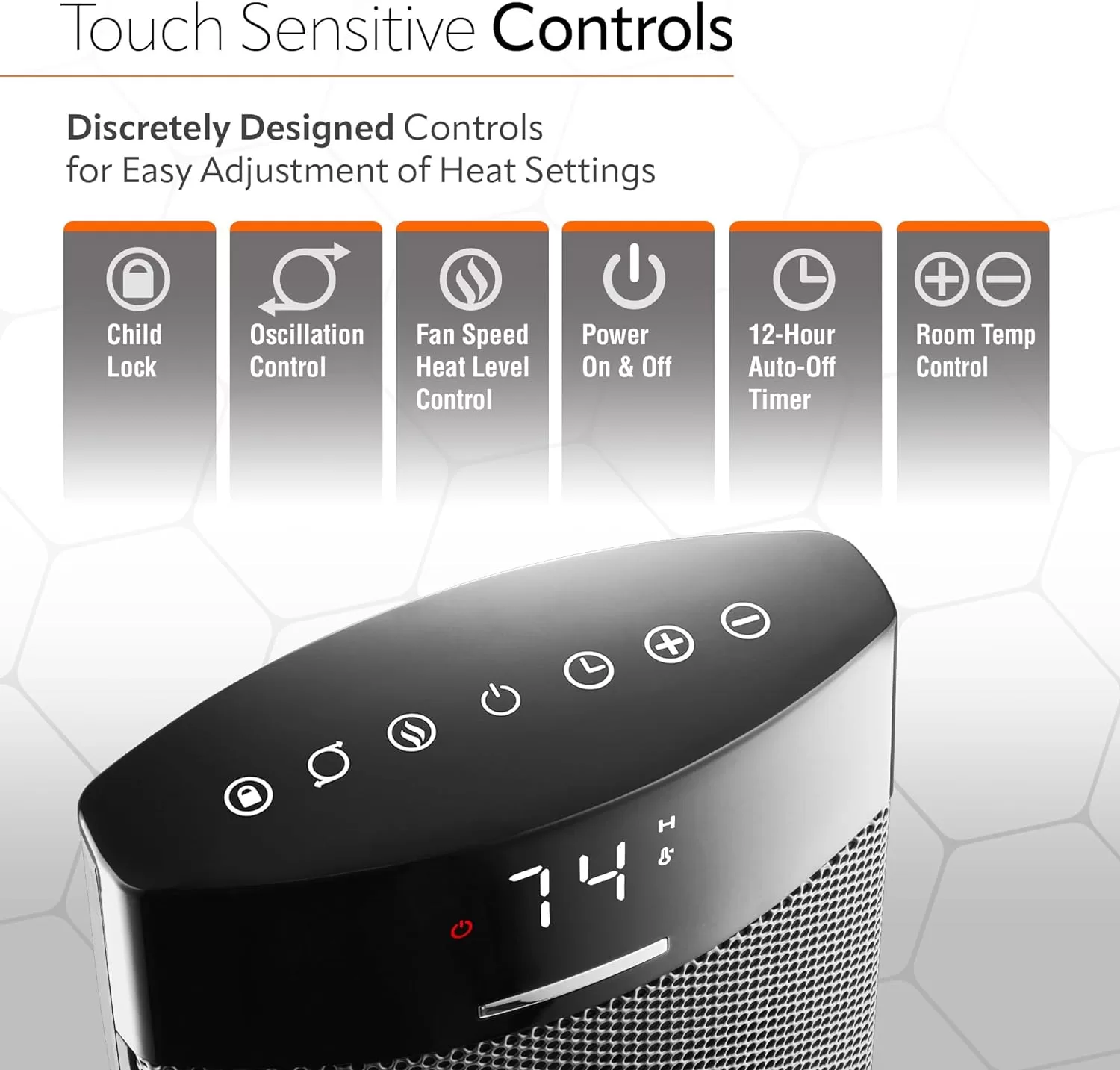 Lasko Ellipse Ceramic Tabletop Heater for Home with Tip-Over Switch, 1500W, Black, CD12950