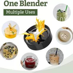 ICucina Blenders for Shakes and Smoothies, 300W, 2 * 28 oz To-Go Portable Cups with Lids