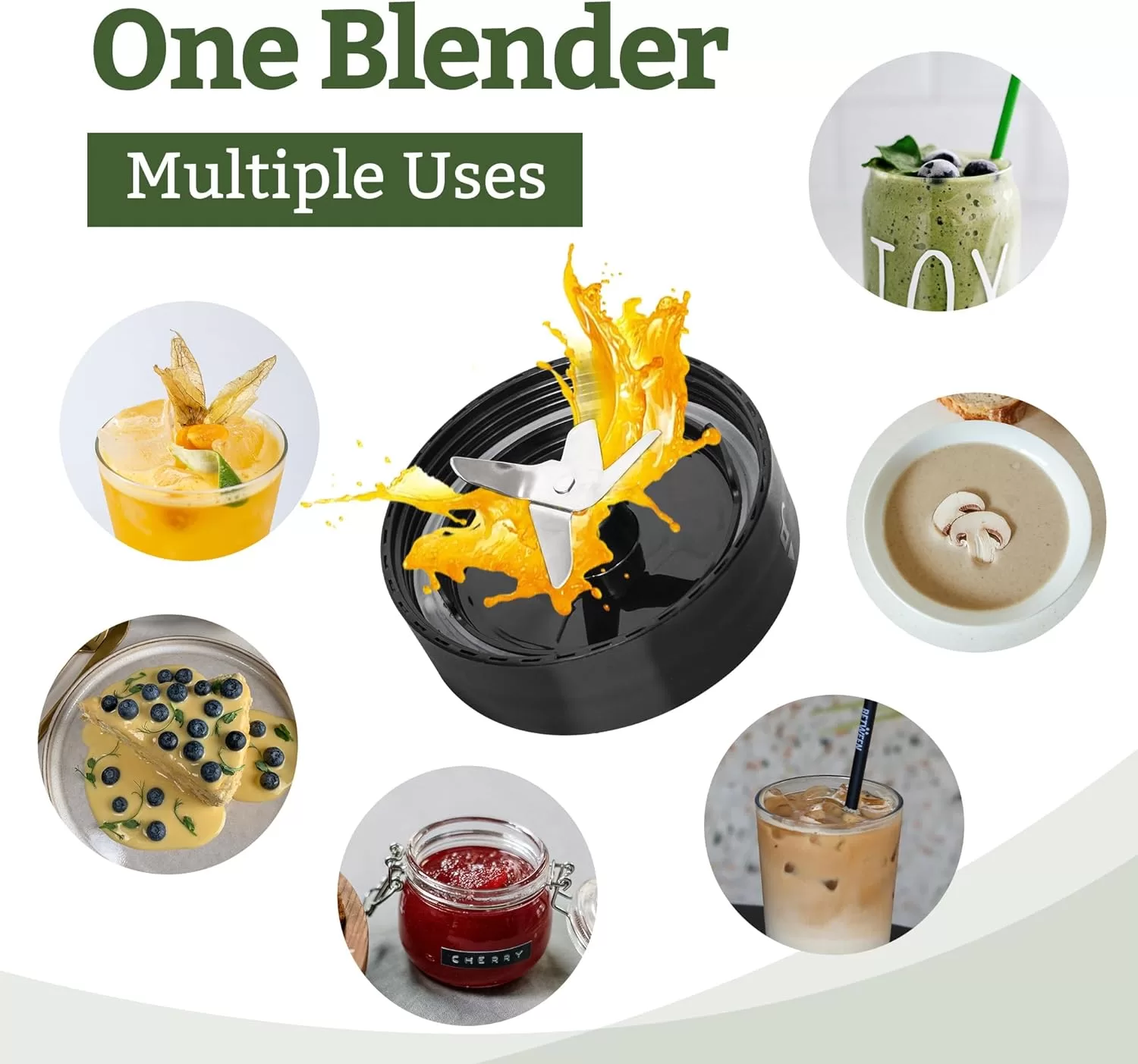 ICucina Blenders for Shakes and Smoothies, 300W, 2 * 28 oz To-Go Portable Cups with Lids