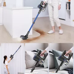 MIBODE Cordless Vacuum Cleaner, Powerful Stick Vacuum with 3 Suction Modes, Max 45Mins Runtime Rechargeable Vacuum