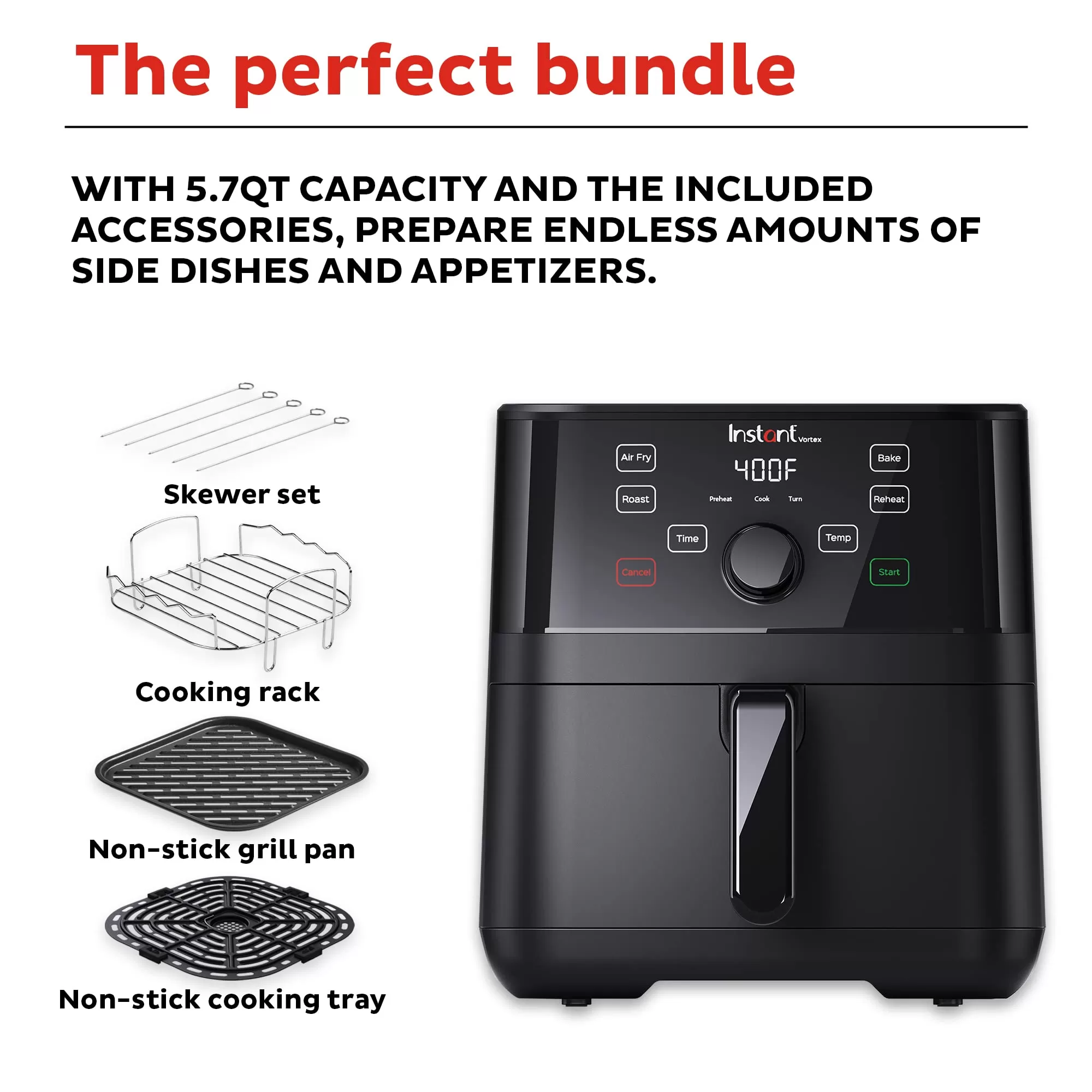 Instant Pot 5.7-QT Air Fryer Oven with Accessories, From the Makers of Instant Pot, Customizable Smart Cooking Programs