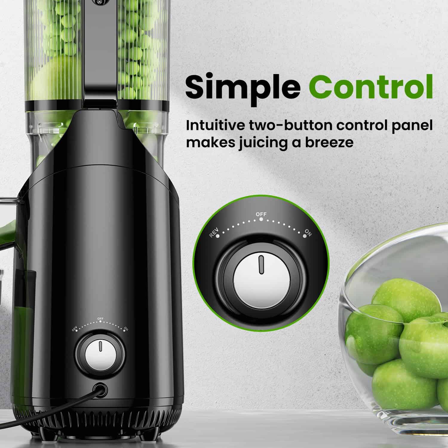 Amumu Slow Masticating Machines, Cold Press Juicer, BPA Free 250W - Image 7